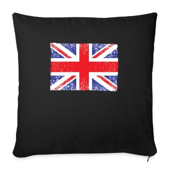 Great Britain, British Flag, United Kingdom Flag, - Sofa pillowcase 17,3'' x 17,3'' (45 x 45 cm) - black - Front
