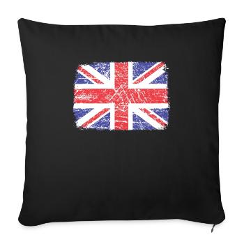 Great Britain, British Flag, United Kingdom Flag, - Sofa pillowcase 17,3'' x 17,3'' (45 x 45 cm) - black - Front