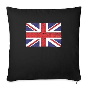 Great Britain, British Flag, United Kingdom Flag, - Sofa pillowcase 17,3'' x 17,3'' (45 x 45 cm) - black - Front