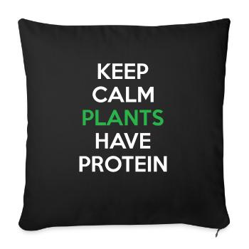 Keep calm Vegan Lifestyle Gym proteine - Sofakissenbezug 45 x 45 cm - Schwarz - Vorne