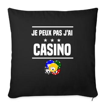 je peux pas j'ai casino humour jetons - Housse de coussin décorative 45 x 45 cm - noir - Devant