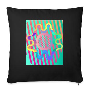 Moderne Kunst Grafik-Design 4 formen Linien Farben - Sofakissenbezug 45 x 45 cm - Schwarz - Vorne