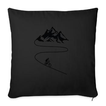 VTT Cyclisme Cyclisme descente - Housse de coussin décorative 45 x 45 cm - noir - Devant