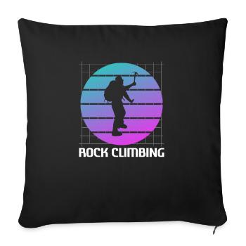 Retro Vintage Classic Rock Climbing Climber - Sofa pillowcase 17,3'' x 17,3'' (45 x 45 cm) - black - Front