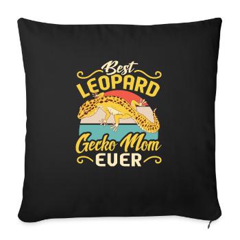 Leopard Gecko Lizard Reptiles Herpetologist - Sofa pillowcase 17,3'' x 17,3'' (45 x 45 cm) - black - Front