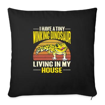 Leopard Gecko Lizard Reptiles Herpetologist - Sofa pillowcase 17,3'' x 17,3'' (45 x 45 cm) - black - Front
