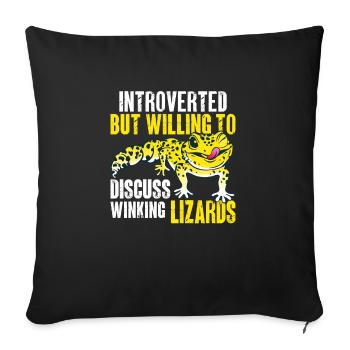 Leopard Gecko Lizard Reptiles Herpetologist - Sofa pillowcase 17,3'' x 17,3'' (45 x 45 cm) - black - Front