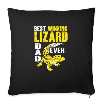 Leopard Gecko Lizard Reptiles Herpetologist - Sofa pillowcase 17,3'' x 17,3'' (45 x 45 cm) - black - Front