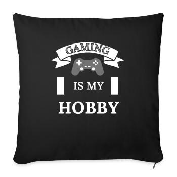 Le jeu est mon t-shirt de passe-temps - Housse de coussin décorative 45 x 45 cm - noir - Devant