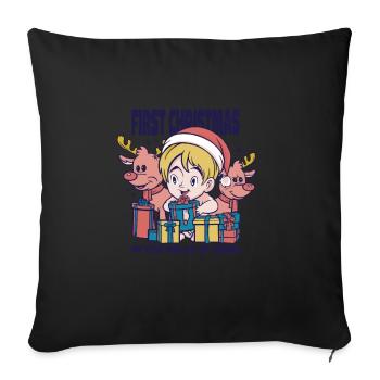 Pregnancy Clothes Christmas Pregnant - Sofa pillowcase 17,3'' x 17,3'' (45 x 45 cm) - black - Front