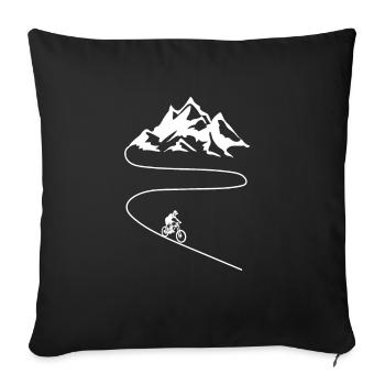 VTT Cyclisme Descente - Housse de coussin décorative 45 x 45 cm - noir - Devant