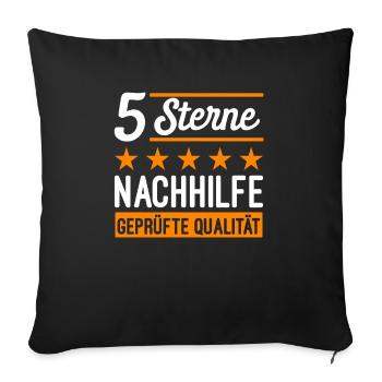 5 Sterne Nachhilfe Geprüfte Qualität - Sofakissenbezug 45 x 45 cm - Schwarz - Vorne