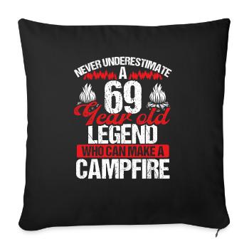 69 ans Camper Scout scout 69 anniversaire - Housse de coussin décorative 45 x 45 cm - noir - Devant