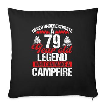79 Year Old Camper Scouting Scout 79 Birthday - Sofa pillowcase 17,3'' x 17,3'' (45 x 45 cm) - black - Front