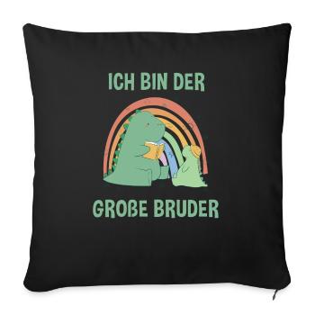 Dinosaurier Großer Bruder - Ich bin der große - Sofakissenbezug 45 x 45 cm - Schwarz - Vorne
