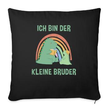 Dinosaurier Kleiner Bruder - Ich bin der kleine - Sofakissenbezug 45 x 45 cm - Schwarz - Vorne