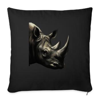 Cute Rhinoceros Rhino - Sofa pillowcase 17,3'' x 17,3'' (45 x 45 cm) - black - Front