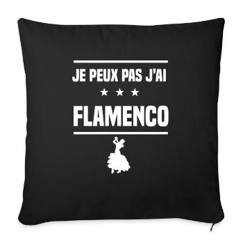 je peux pas j'ai flamenco espagnol humour danse - Housse de coussin décorative 45 x 45 cm - noir - Devant