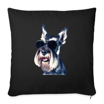 Miniature Schnauzer - Sofa pillowcase 17,3'' x 17,3'' (45 x 45 cm) - black - Front