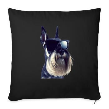 Miniature Schnauzer - Sofa pillowcase 17,3'' x 17,3'' (45 x 45 cm) - black - Front