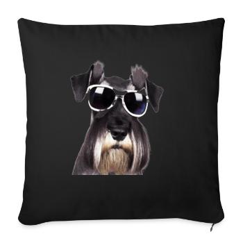 Miniature Schnauzer - Sofa pillowcase 17,3'' x 17,3'' (45 x 45 cm) - black - Front