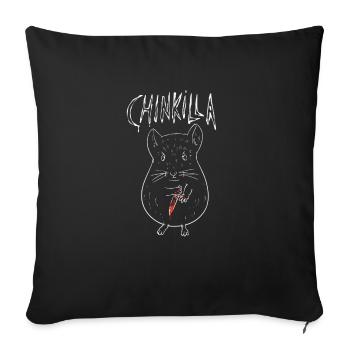 Chinkilla design for a chinchilla owner - Sofa pillowcase 17,3'' x 17,3'' (45 x 45 cm) - black - Front