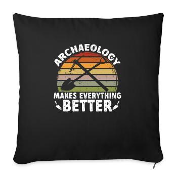Archaeology Gift Archaeologist - Sofa pillowcase 17,3'' x 17,3'' (45 x 45 cm) - black - Front