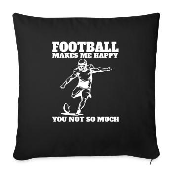 Entraîneur de football américain Fan de football américain - Housse de coussin décorative 45 x 45 cm - noir - Devant