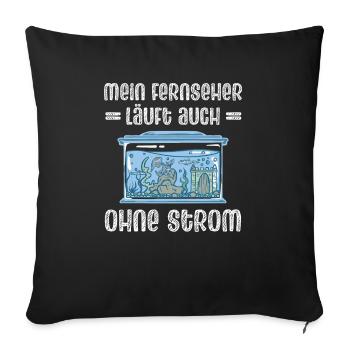 Mein Fernseher Läuft Auch Ohne Strom - Sofakissenbezug 45 x 45 cm - Schwarz - Vorne