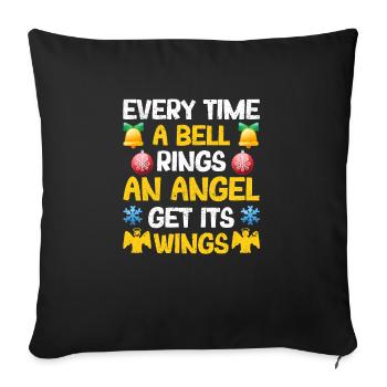 Christmas Every time a bell rings - Sofa pillowcase 17,3'' x 17,3'' (45 x 45 cm) - black - Front