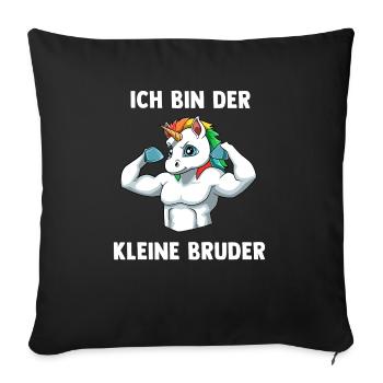Einhorn Bruder Kleiner Bruder - Ich bin der kleine - Sofakissenbezug 45 x 45 cm - Schwarz - Vorne