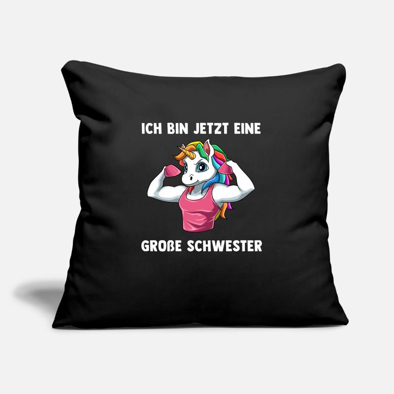 Einhorn Große Schwester - Ich bin jetzt eine große Sofakissenbezug 45 x 45 cm