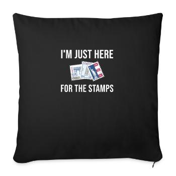 Stamps Collect Collector's Saying - Sofa pillowcase 17,3'' x 17,3'' (45 x 45 cm) - black - Front