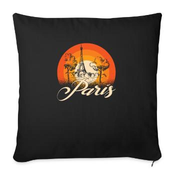 France Paris Eiffel Tower Je T'aim - Sofa pillowcase 17,3'' x 17,3'' (45 x 45 cm) - black - Front