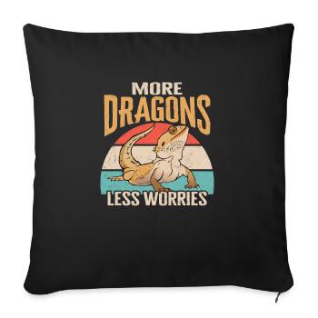 Lézard dragon barbu Herpétologiste des reptiles - Housse de coussin décorative 45 x 45 cm - noir - Devant