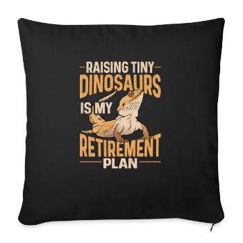 Lézard dragon barbu Herpétologiste des reptiles - Housse de coussin décorative 45 x 45 cm - noir - Devant