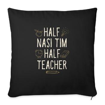 Moitié Nasi Tim Moitié Professeur Drôle Professeur Humour - Housse de coussin décorative 45 x 45 cm - noir - Devant