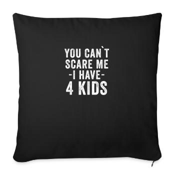 4 Kinder Geschenk Mama Papa Eltern Vier Kinder - Sofakissenbezug 45 x 45 cm - Schwarz - Vorne
