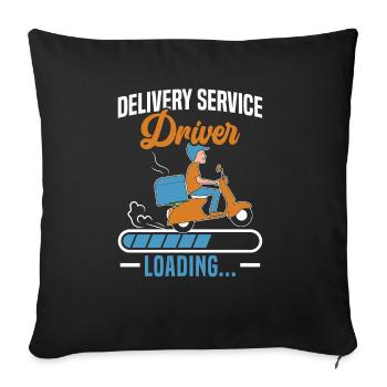 Delivery Service Driver Courier Food Delivery Guy - Sofa pillowcase 17,3'' x 17,3'' (45 x 45 cm) - black - Front