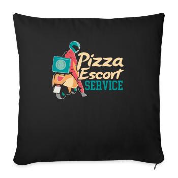 Pizza Escort Service Kurier Essen Lieferant Typ - Sofakissenbezug 45 x 45 cm - Schwarz - Vorne