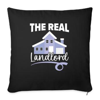 Le vrai propriétaire propriétaire pendaison de crémaillère - Housse de coussin décorative 45 x 45 cm - noir - Devant