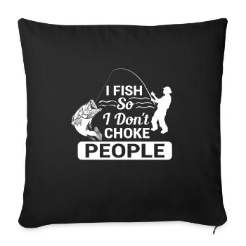 Je pêche pour ne pas diriger des gens qui - Housse de coussin décorative 45 x 45 cm - noir - Devant