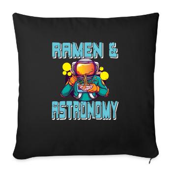 Ramen & Astronomy Retro Ramen Lover Designs - Sofa pillowcase 17,3'' x 17,3'' (45 x 45 cm) - black - Front