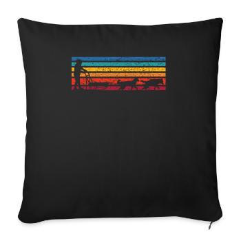 Mush Mushing Sled Dog Sledding Musher Huskie - Sofa pillowcase 17,3'' x 17,3'' (45 x 45 cm) - black - Front