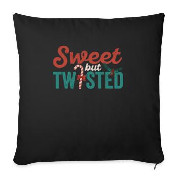 Sweet but twisted candy cane Funny - Sofa pillowcase 17,3'' x 17,3'' (45 x 45 cm) - black - Front