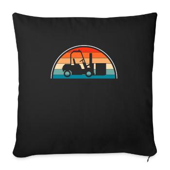 Vintage Retro Gabelstapler Shirt Geschenk - Sofakissenbezug 45 x 45 cm - Schwarz - Vorne