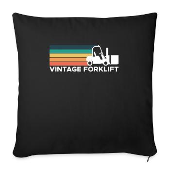 Vintage Retro Forklift Gabelstapler Shirt - Sofakissenbezug 45 x 45 cm - Schwarz - Vorne