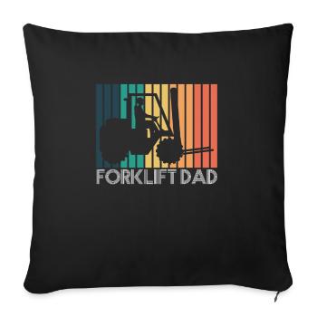 Vintage Retro Forklift Dad Vater Papa - Sofakissenbezug 45 x 45 cm - Schwarz - Vorne