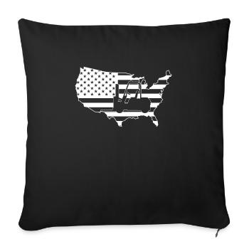 USA Flag America Flag Forklift - Sofa pillowcase 17,3'' x 17,3'' (45 x 45 cm) - black - Front