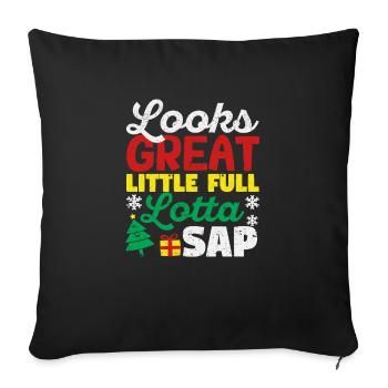 Looks great Small Full Lotta Sap Christmas - Sofa pillowcase 17,3'' x 17,3'' (45 x 45 cm) - black - Front
